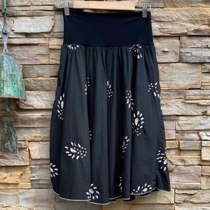 Black cotton skirt with white sequins